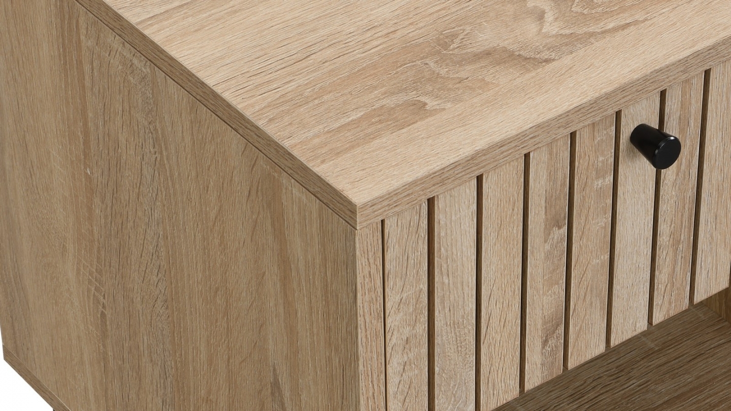 Lot de 2 tables de chevet 1 tiroir couleur chêne 40 cm - Solna Lot de 2 tables de chevet 1 tiroir couleur chêne 40 cm - Solna
