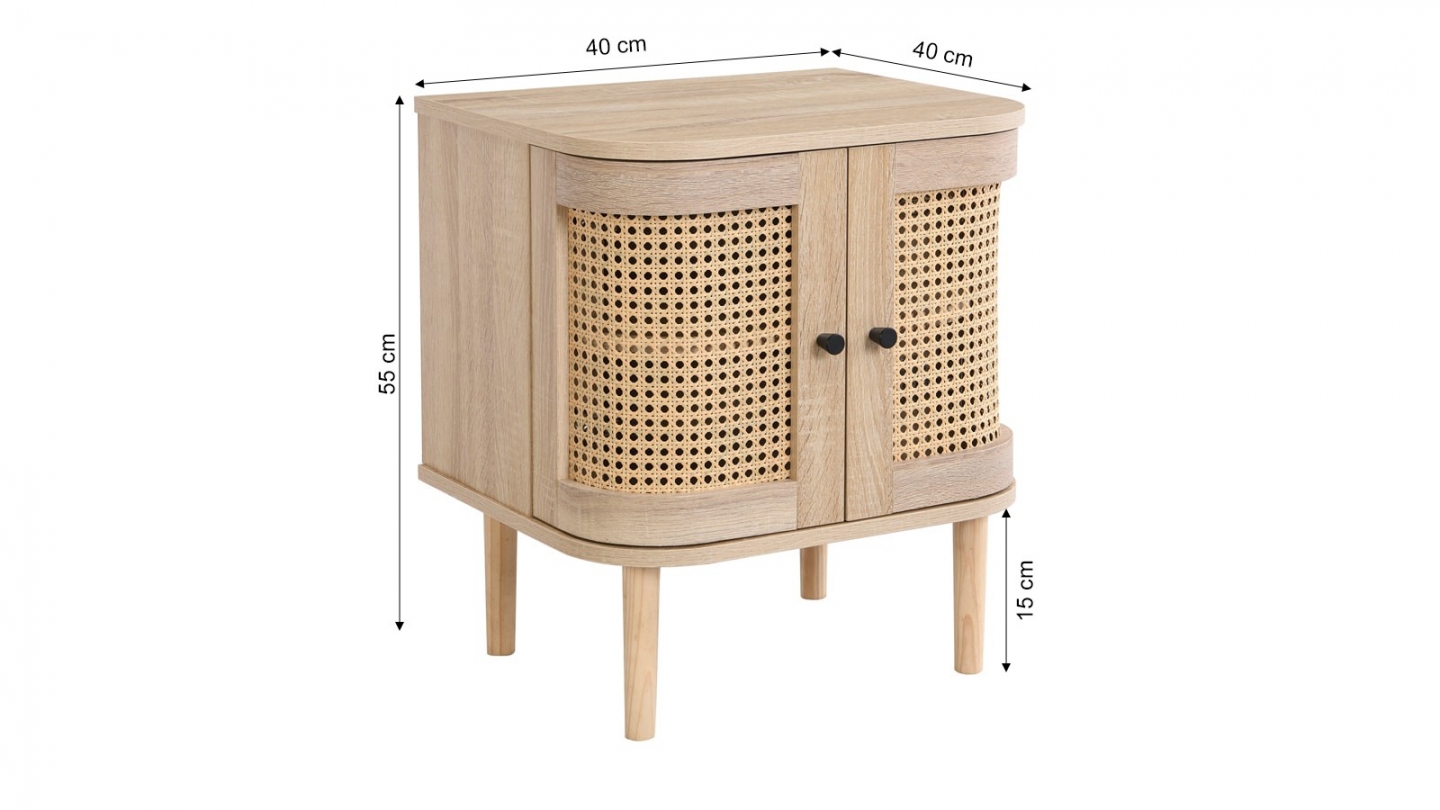 Ensemble Lit adulte 140x190 cm en velours côtelé vert kaki avec tête de lit en cannage Dalia + lot de 2 chevets Bali Ensemble Lit adulte 140x190 cm en velours côtelé vert kaki avec tête de lit en cannage Dalia + lot de 2 chevets Bali