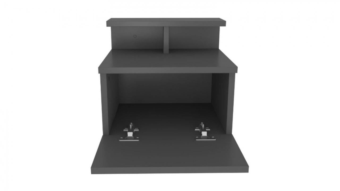 Table de chevet suspendue 1 porte gris anthracite 40 cm - Mara Table de chevet suspendue 1 porte gris anthracite 40 cm - Mara
