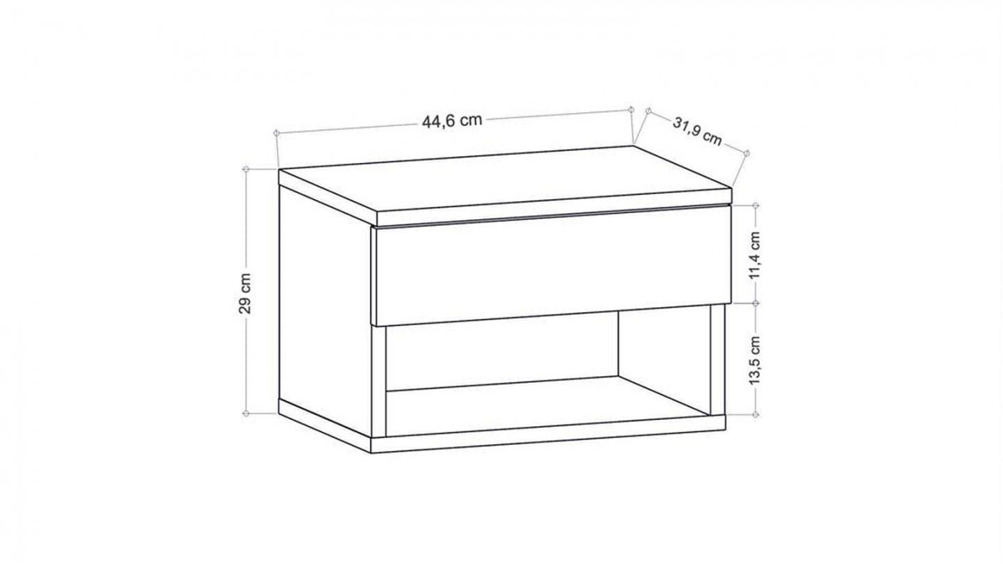Table de chevet suspendue 1 troir 1 niche blanche 45 cm - Cosenza Table de chevet suspendue 1 troir 1 niche blanche 45 cm - Cosenza