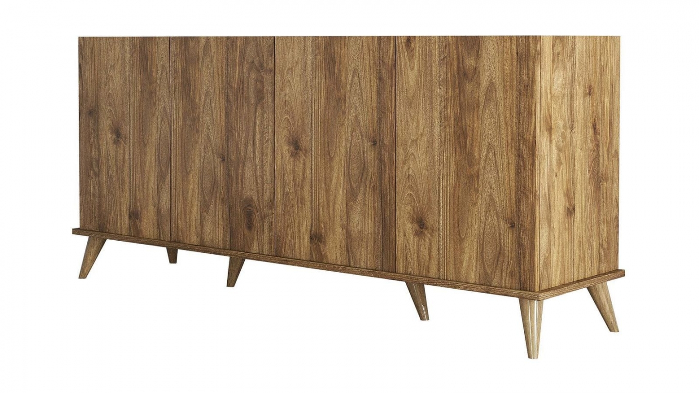 Buffet 4 portes effet noyer 180 cm - Tomar Buffet 4 portes effet noyer 180 cm - Tomar