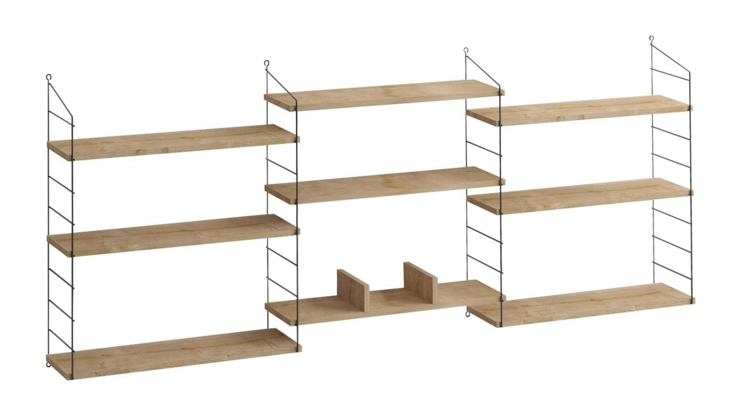 Etagère murale 3 niveaux effet chêne 85 cm - Alera Etagère murale 3 niveaux effet chêne 85 cm - Alera