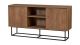 Buffet 2 portes 2 niches effet Noyer 140 cm - Nerio