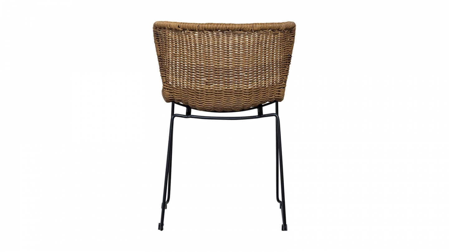 Lot de 2 chaises en rotin synthétique et acier - Wings Lot de 2 chaises en rotin synthétique et acier - Wings