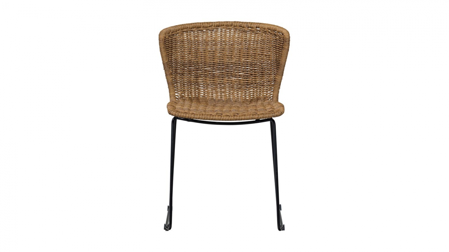 Lot de 2 chaises en rotin synthétique et acier - Wings Lot de 2 chaises en rotin synthétique et acier - Wings