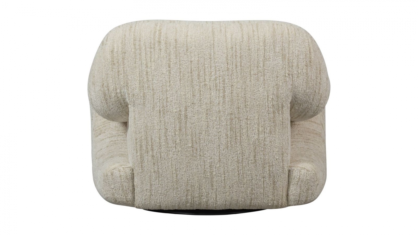 Fauteuil pivotant en tissu chenille naturel mélangé - Folke Fauteuil pivotant en tissu chenille naturel mélangé - Folke