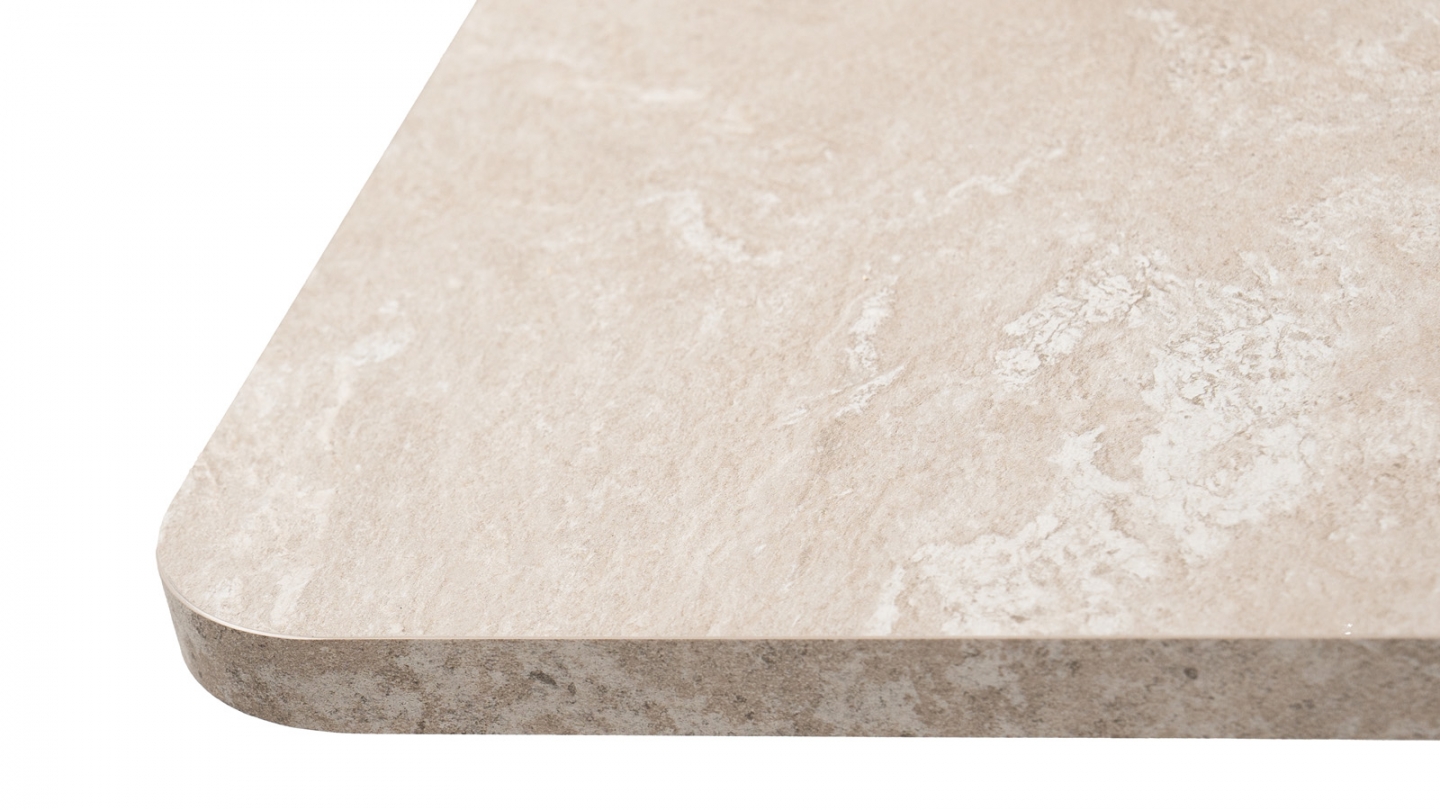 Table à manger extensible rectangulaire effet Chêne et Travertin 160/200 cm - Luis Table à manger extensible rectangulaire effet Chêne et Travertin 160/200 cm - Luis