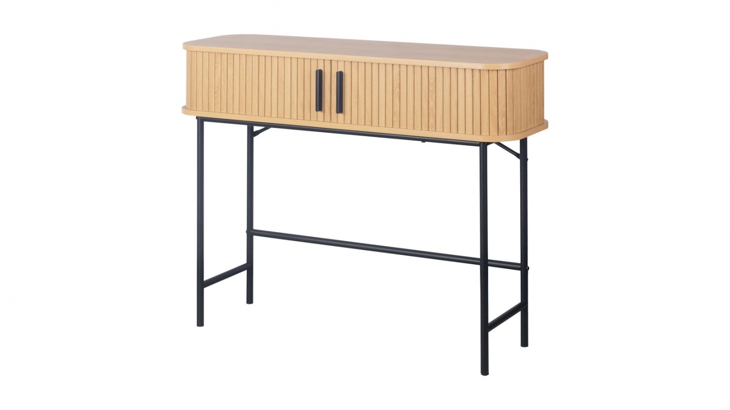 Console 2 portes effet Chêne 100 cm - Sora Console 2 portes effet Chêne 100 cm - Sora