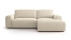 Canapé d'angle réversible convertible 5 places en tissu chenille beige - Luno