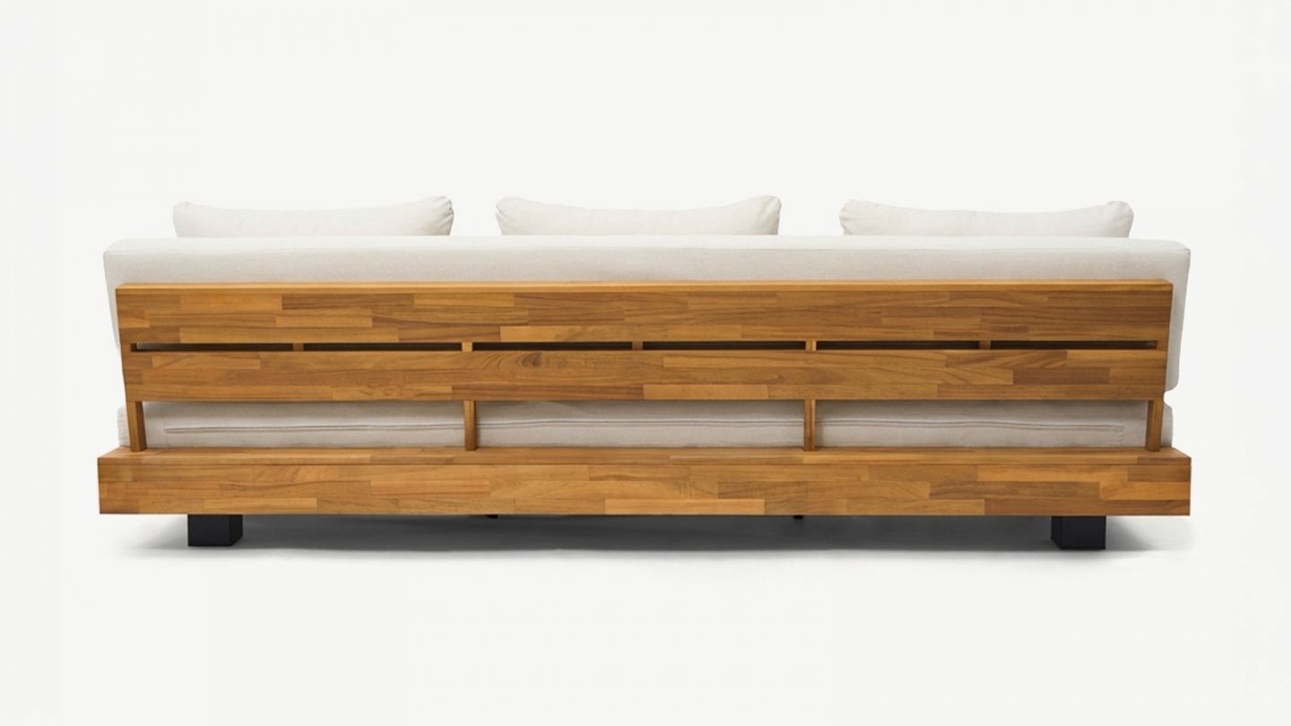 Salon de jardin 6 places en bois FSC - 2 Canapés 3 pl. - beige - Capri Salon de jardin 6 places en bois FSC - 2 Canapés 3 pl. - beige - Capri