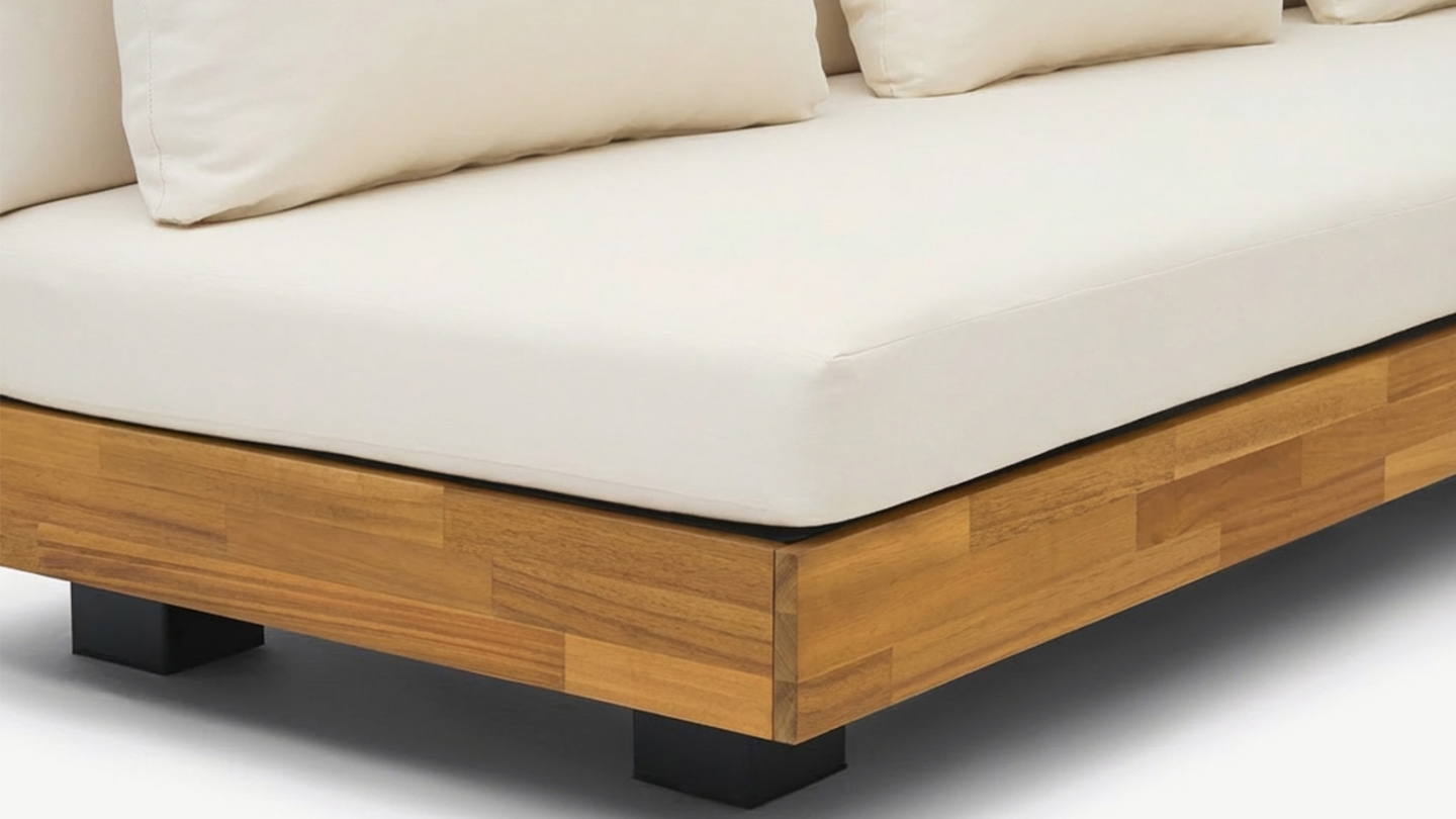 Salon de jardin 6 places en bois FSC - 2 Canapés 3 pl. - beige - Capri Salon de jardin 6 places en bois FSC - 2 Canapés 3 pl. - beige - Capri