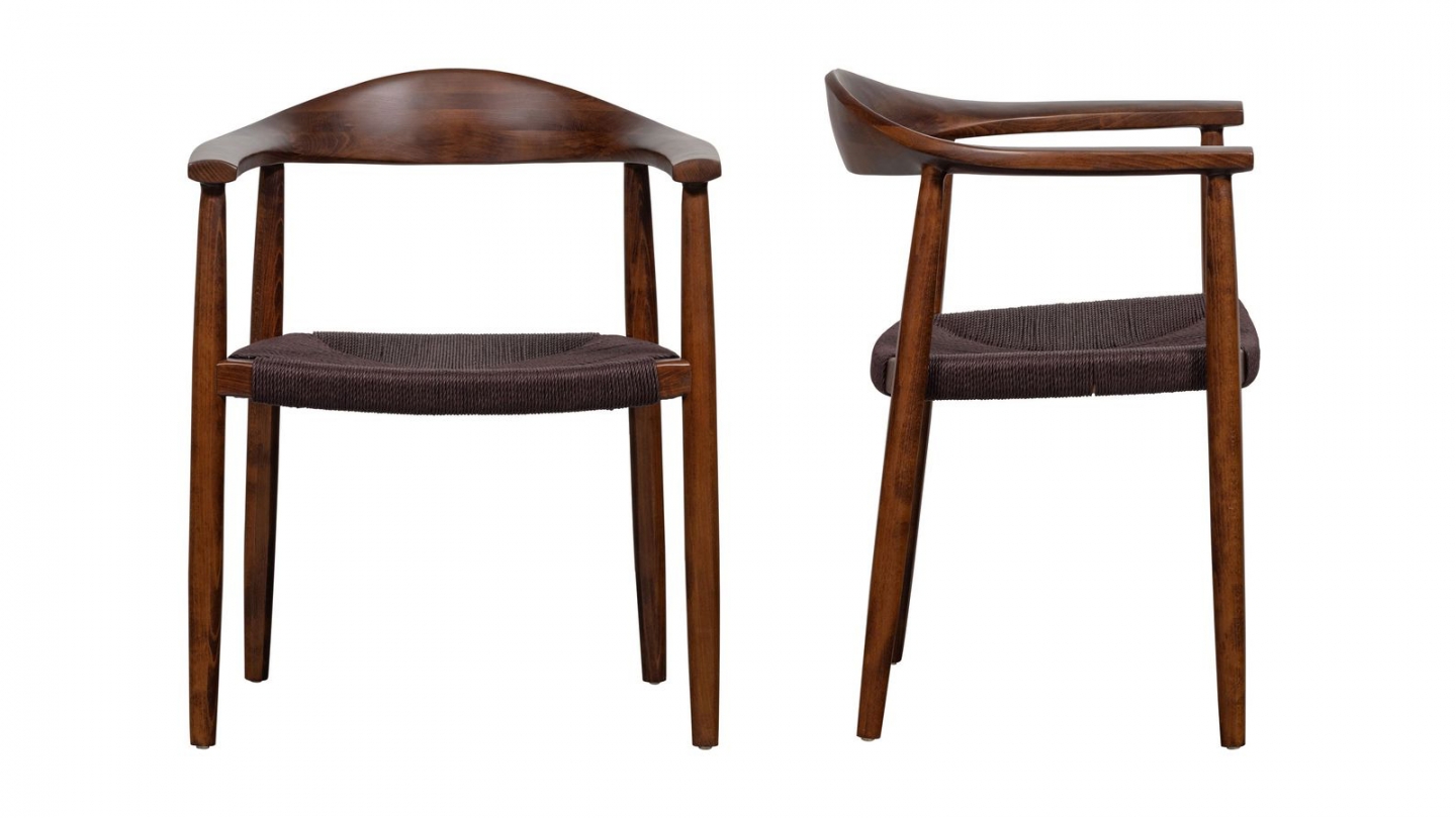 Lot de 2 chaises de salle à manger en hêtre avec assise tressée - Embrace Lot de 2 chaises de salle à manger en hêtre avec assise tressée - Embrace