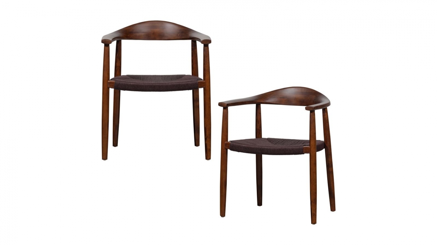 Lot de 2 chaises de salle à manger en hêtre avec assise tressée - Embrace Lot de 2 chaises de salle à manger en hêtre avec assise tressée - Embrace