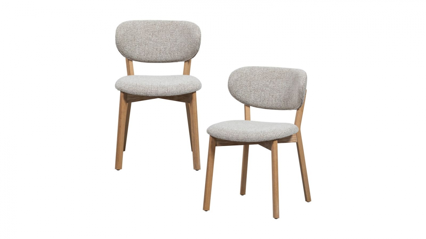 Lot de 2 chaises de salle à manger en tissu tissé - Udar Lot de 2 chaises de salle à manger en tissu tissé - Udar