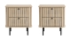 Lot de 2 tables de chevet 2 tiroirs rainurés couleur chêne L50xH55 cm - Solna