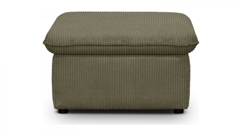 Pouf coffre de rangement en velours côtelé vert kaki - Baya