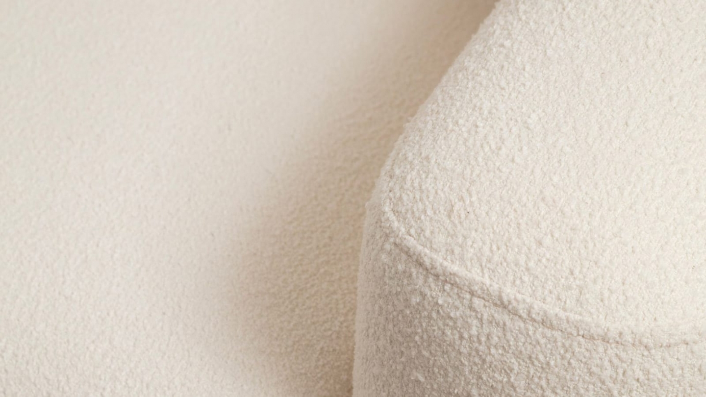 Canapé droit 2 places en tissu teddy beige - Amaya Canapé droit 2 places en tissu teddy beige - Amaya