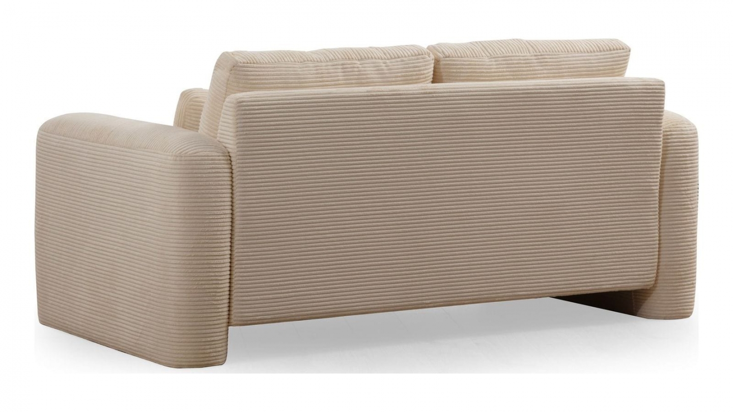 Canapé droit 2 places en velours côtelé beige - Amaya Canapé droit 2 places en velours côtelé beige - Amaya