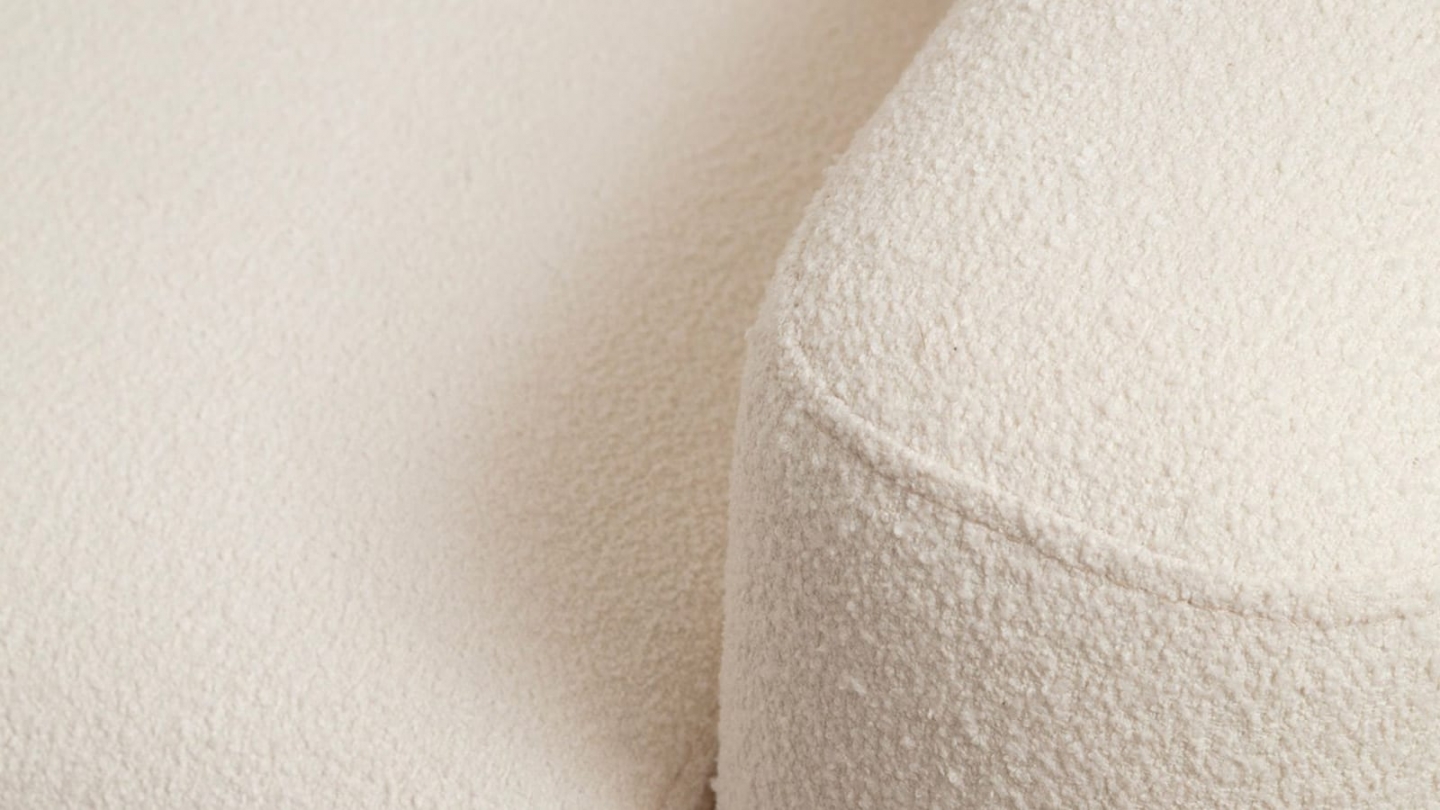 Canapé droit 3 places en tissu teddy beige - Amaya Canapé droit 3 places en tissu teddy beige - Amaya