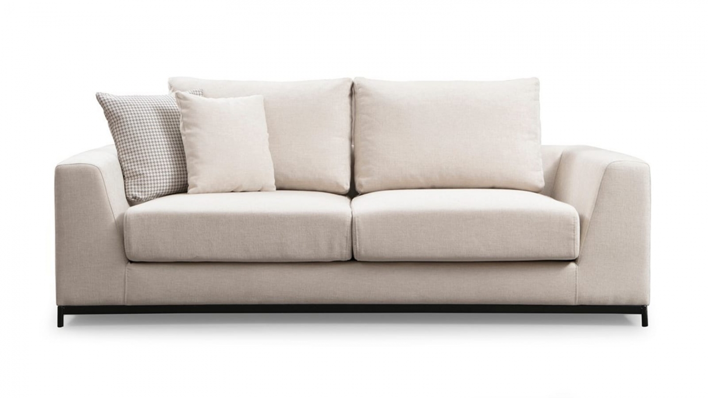 Canapé droit 2 places en tissu beige - Nello Canapé droit 2 places en tissu beige - Nello