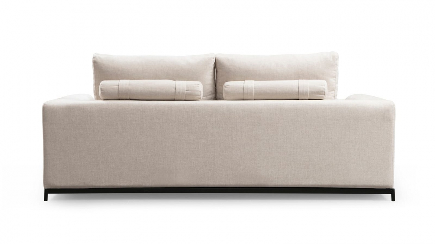 Canapé droit 2 places en tissu beige - Nello Canapé droit 2 places en tissu beige - Nello