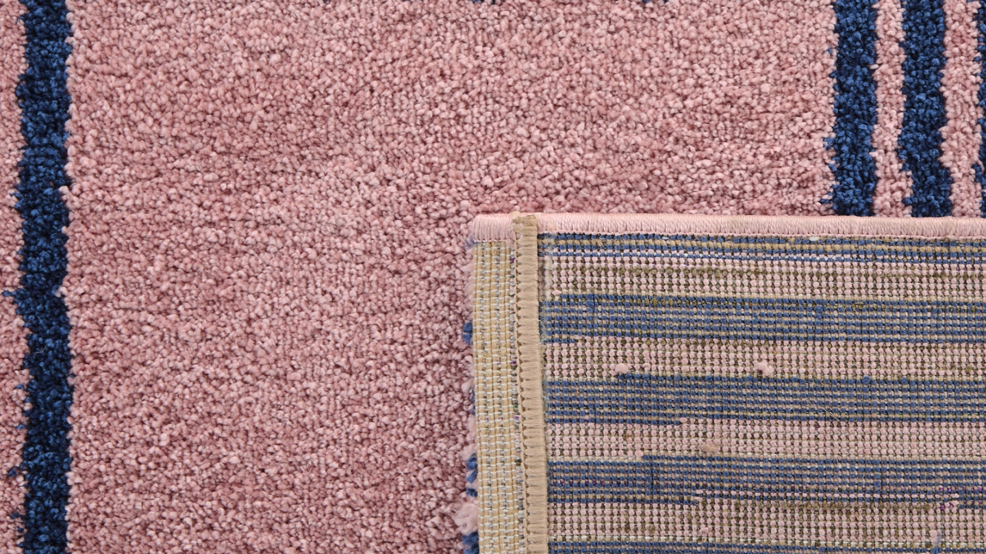 Tapis rétro damniere bleu 80x140 cm - Pop Vibes Tapis rétro damniere bleu 80x140 cm - Pop Vibes