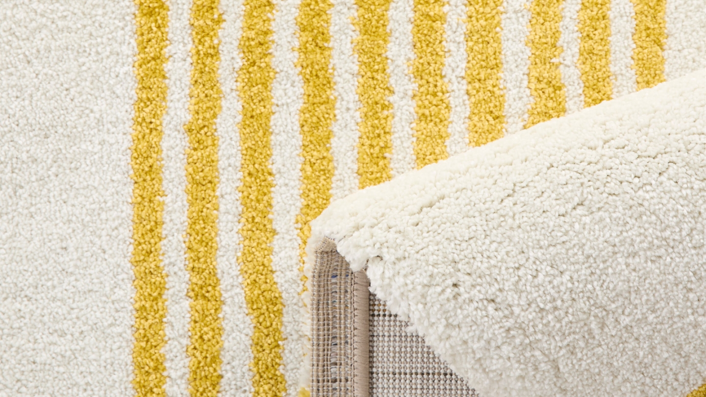 Tapis rétro damniere jaune 120x160 cm - Pop Vibes Tapis rétro damniere jaune 120x160 cm - Pop Vibes
