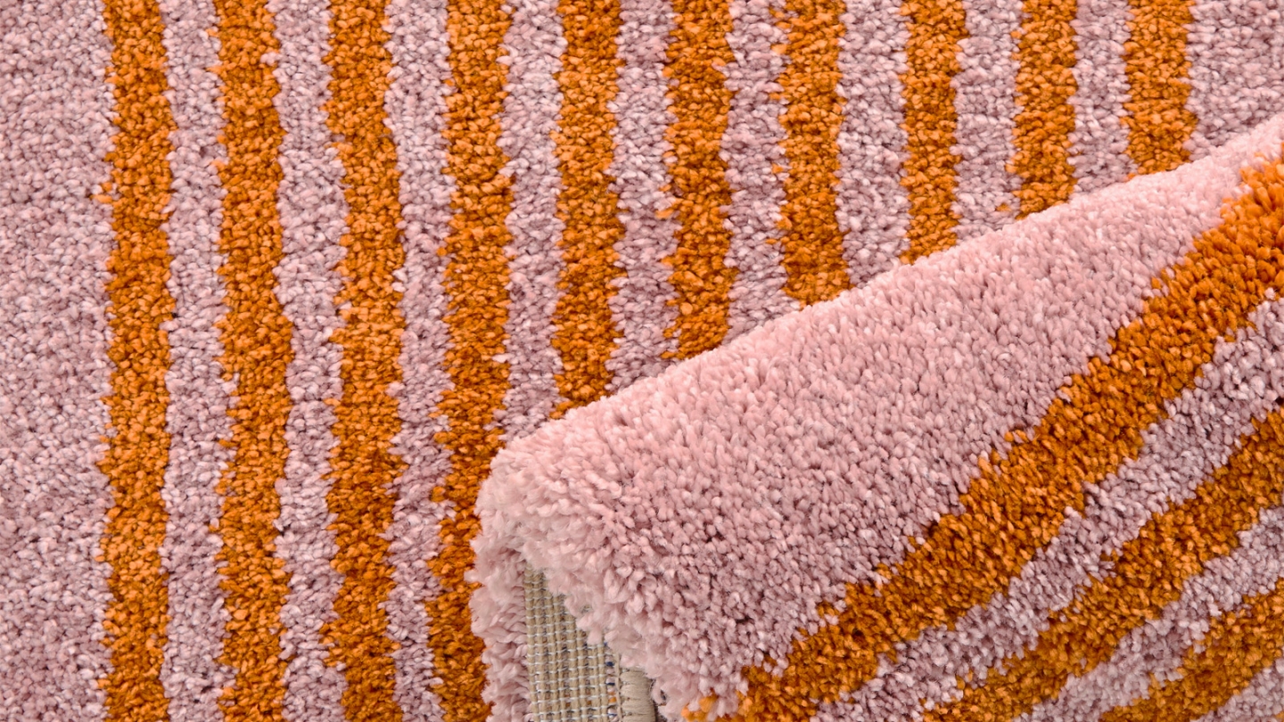 Tapis rétro damniere orange 120x160 cm - Pop Vibes Tapis rétro damniere orange 120x160 cm - Pop Vibes