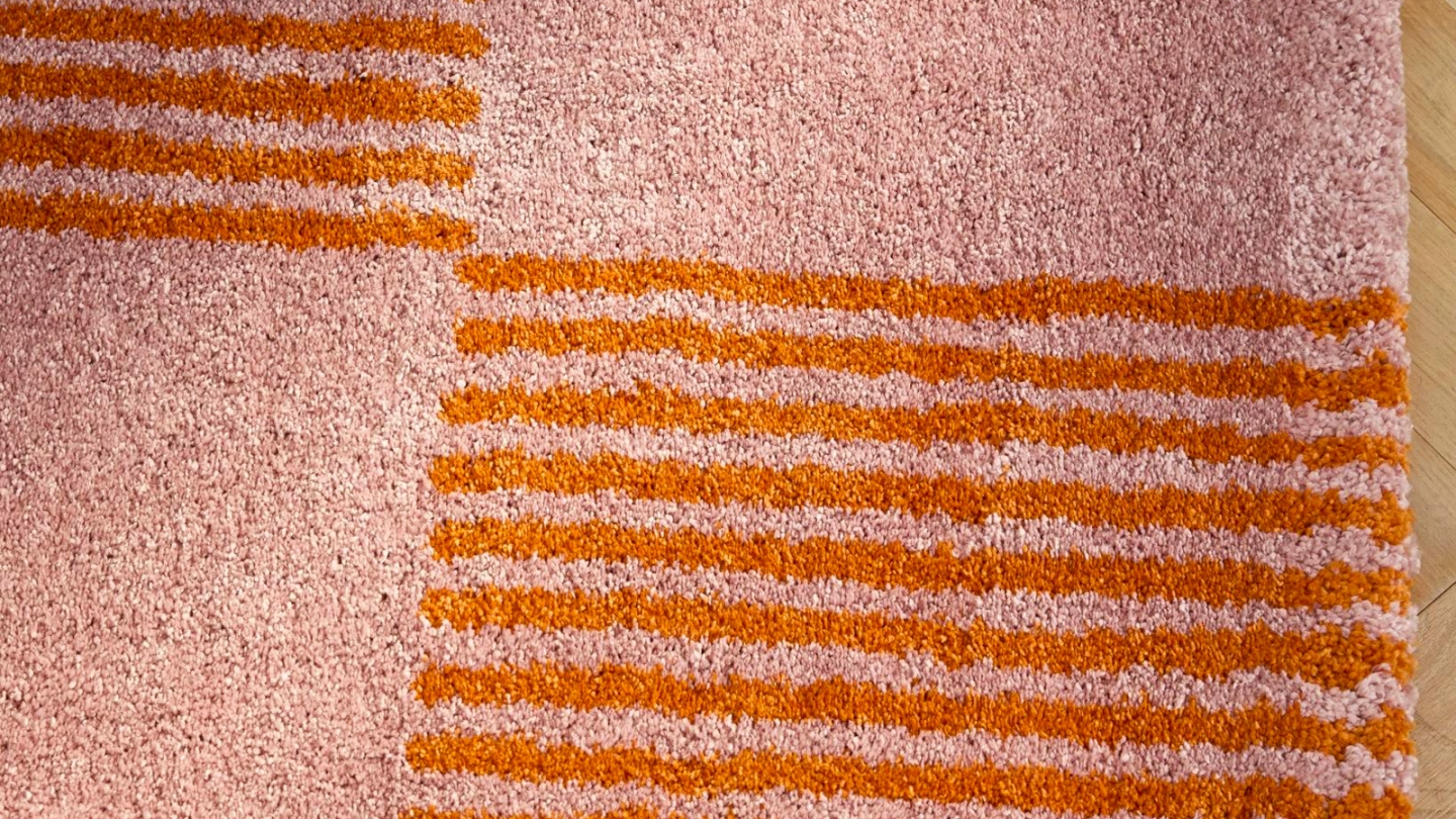 Tapis rétro damniere orange 120x160 cm - Pop Vibes Tapis rétro damniere orange 120x160 cm - Pop Vibes