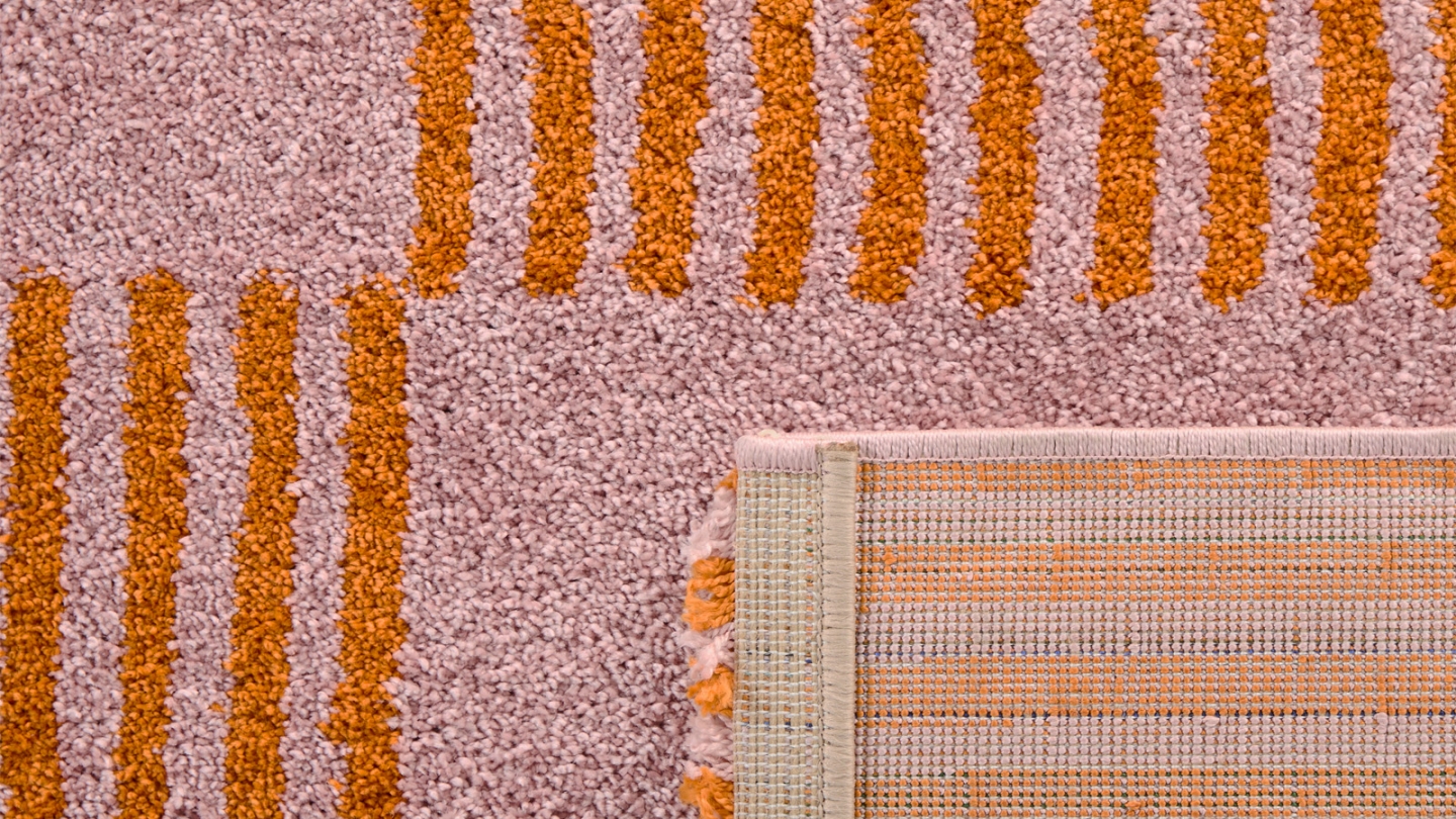 Tapis rétro damniere orange 80x140 cm - Pop Vibes Tapis rétro damniere orange 80x140 cm - Pop Vibes