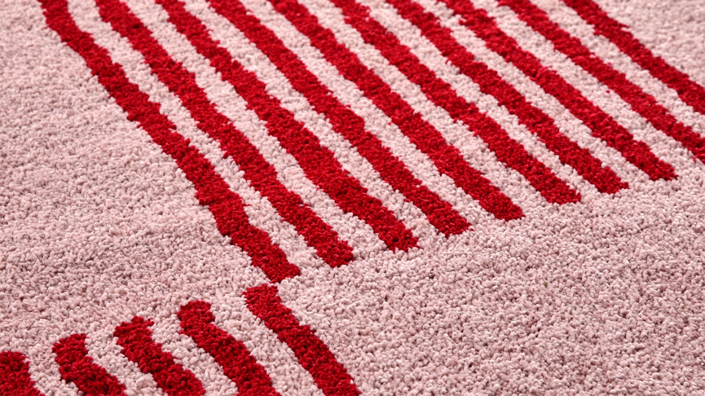 Tapis rétro damniere rouge 160x230 cm - Pop Vibes Tapis rétro damniere rouge 160x230 cm - Pop Vibes