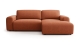 Canapé d'angle réversible convertible 5 places en tissu chenille terracotta - Luno