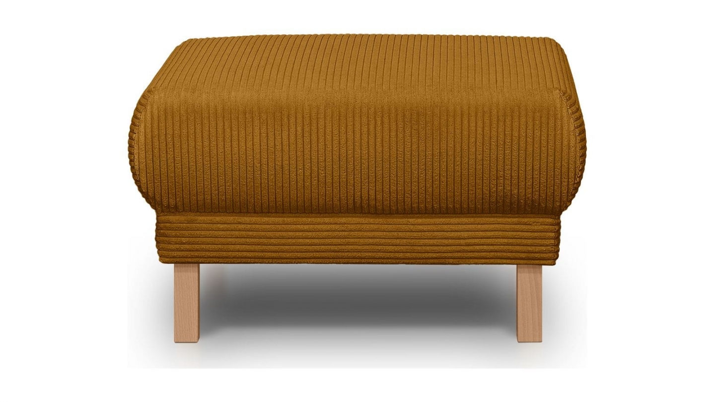 Pouf en velours côtelé jaune moutarde - Laria Pouf en velours côtelé jaune moutarde - Laria