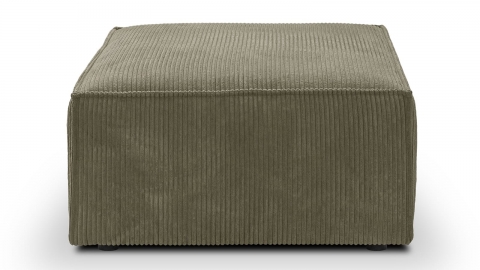 Pouf en velours côtelé vert kaki - Asti