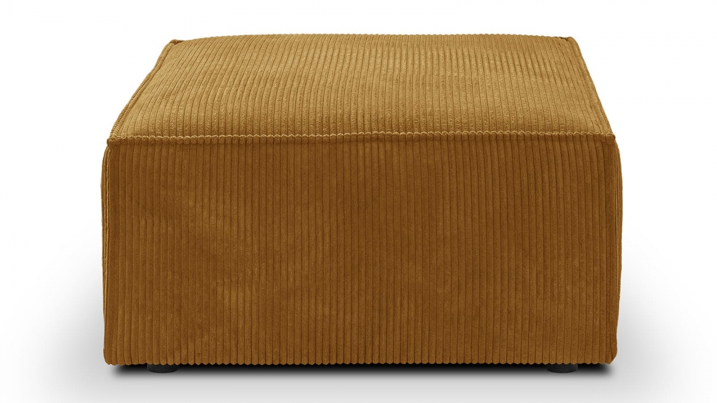 Pouf en velours côtelé jaune moutarde - Emma Pouf en velours côtelé jaune moutarde - Emma