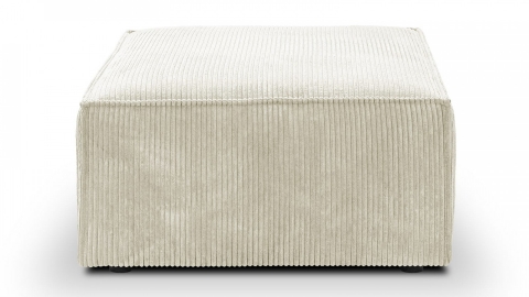 Pouf en velours côtelé beige - Emma