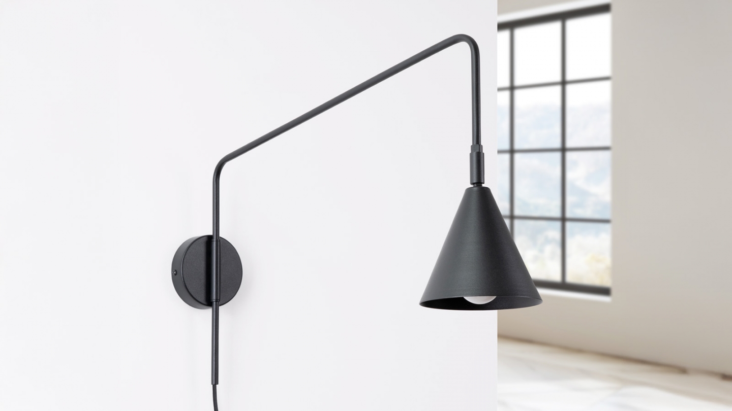 Applique murale à bras orientable noire - Nox Applique murale à bras orientable noire - Nox