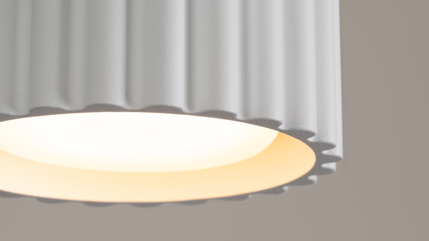 Plafonnier cannelé blanc - Aura Plafonnier cannelé blanc - Aura