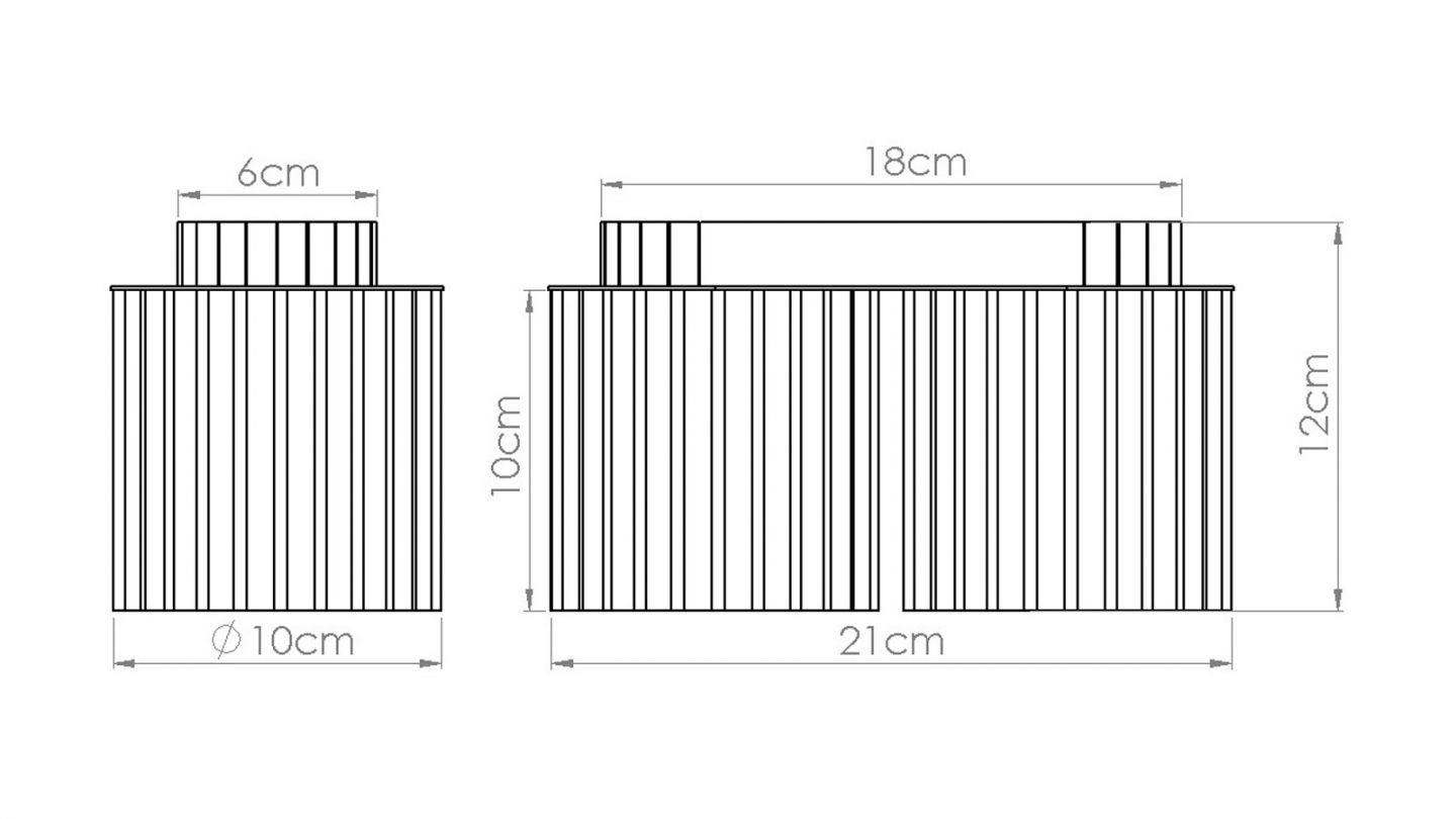 Plafonnier cannelé 2 lumières beige - Aura Plafonnier cannelé 2 lumières beige - Aura