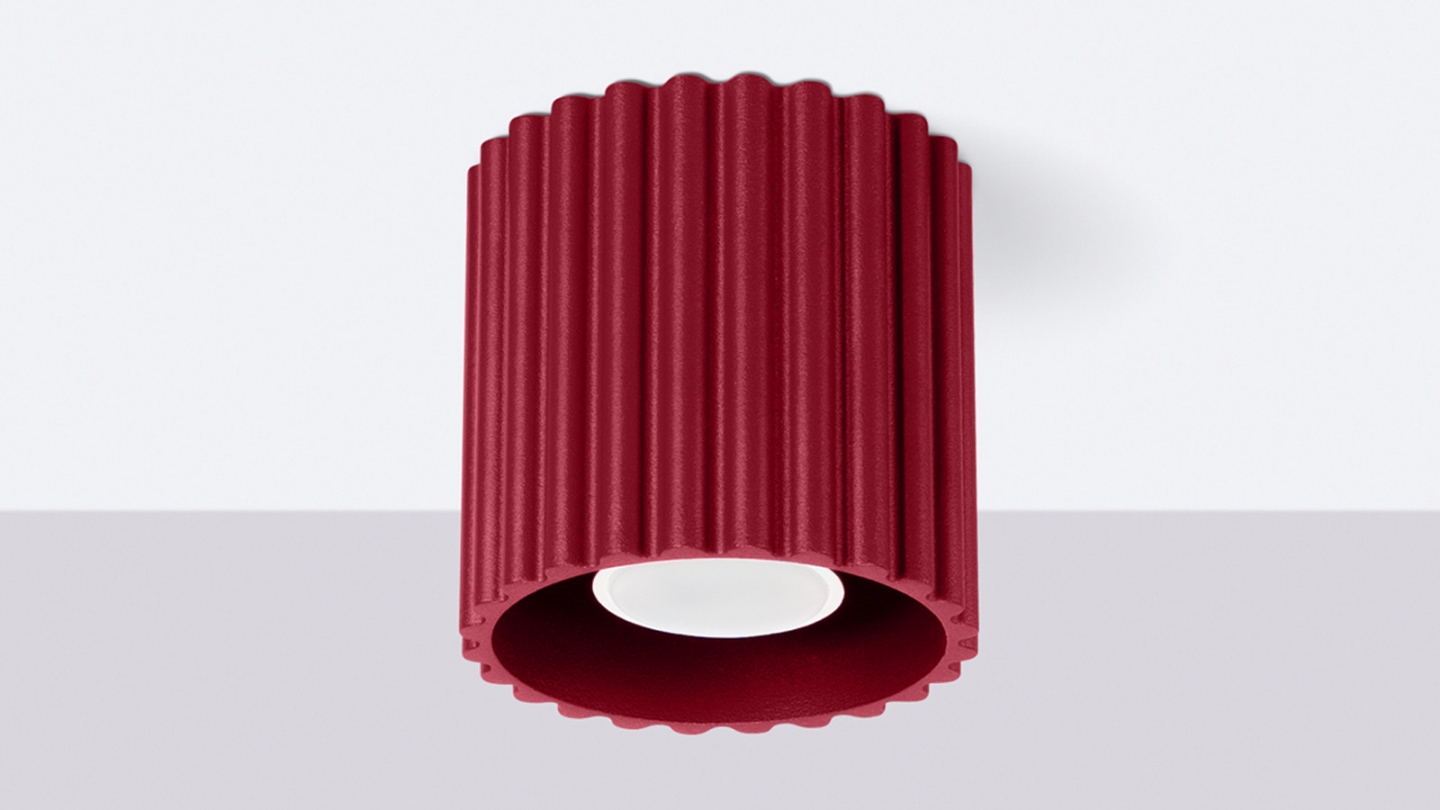 Plafonnier cannelé Bordeaux - Aura Plafonnier cannelé Bordeaux - Aura