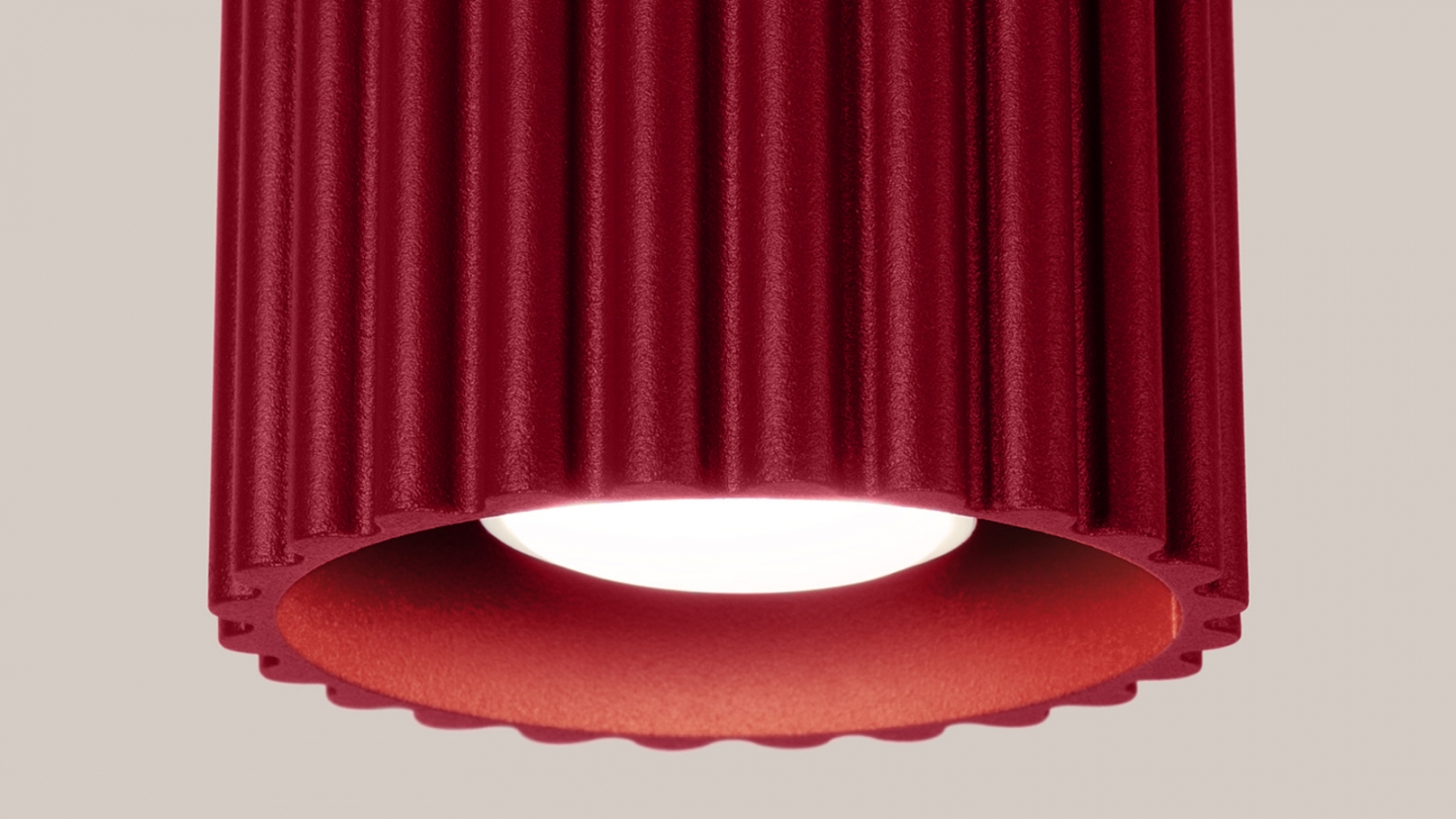 Plafonnier cannelé Bordeaux - Aura Plafonnier cannelé Bordeaux - Aura
