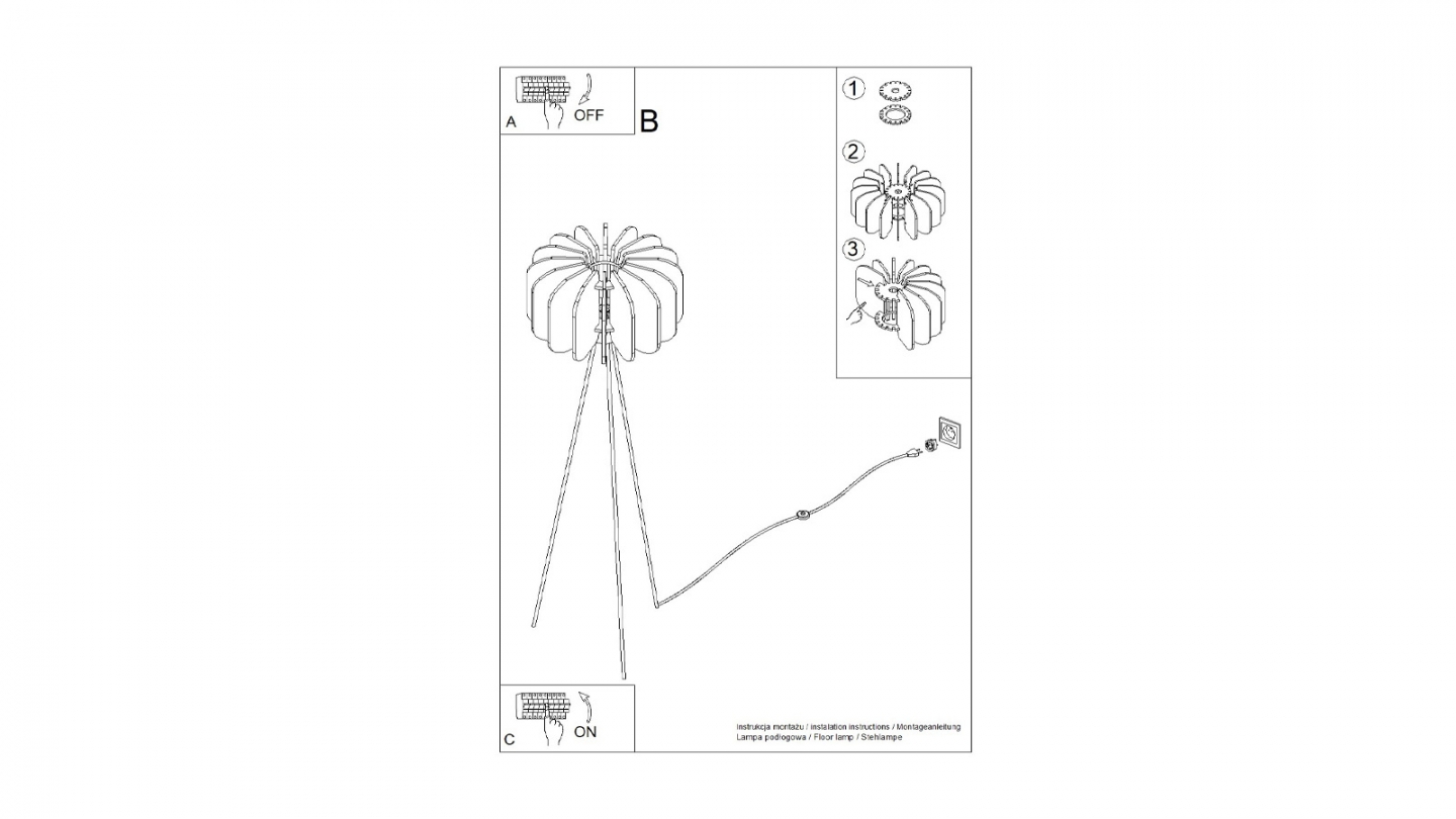 Lampadaire en feutre bleu marine 45 cm - Mula Lampadaire en feutre bleu marine 45 cm - Mula