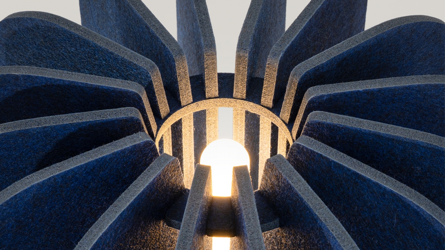 Lampadaire en feutre bleu marine 45 cm - Mula Lampadaire en feutre bleu marine 45 cm - Mula