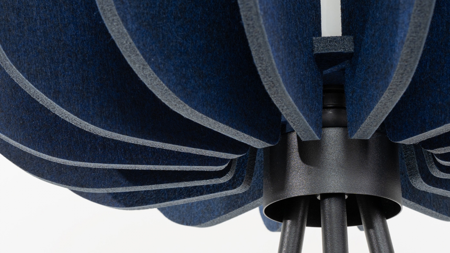 Lampadaire en feutre bleu marine 45 cm - Mula Lampadaire en feutre bleu marine 45 cm - Mula