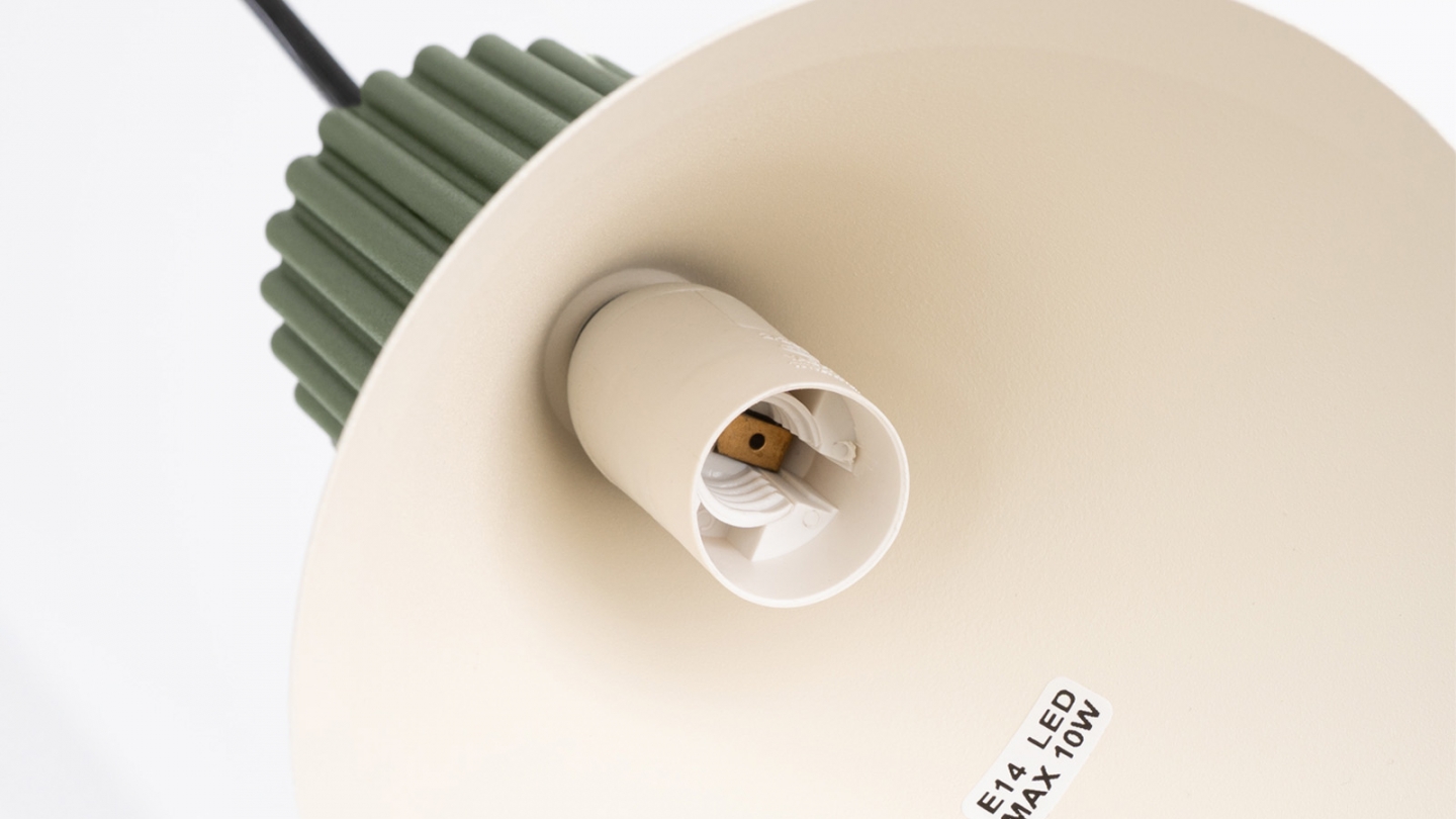 Suspension cannelée beige / vert olive - Estria Suspension cannelée beige / vert olive - Estria