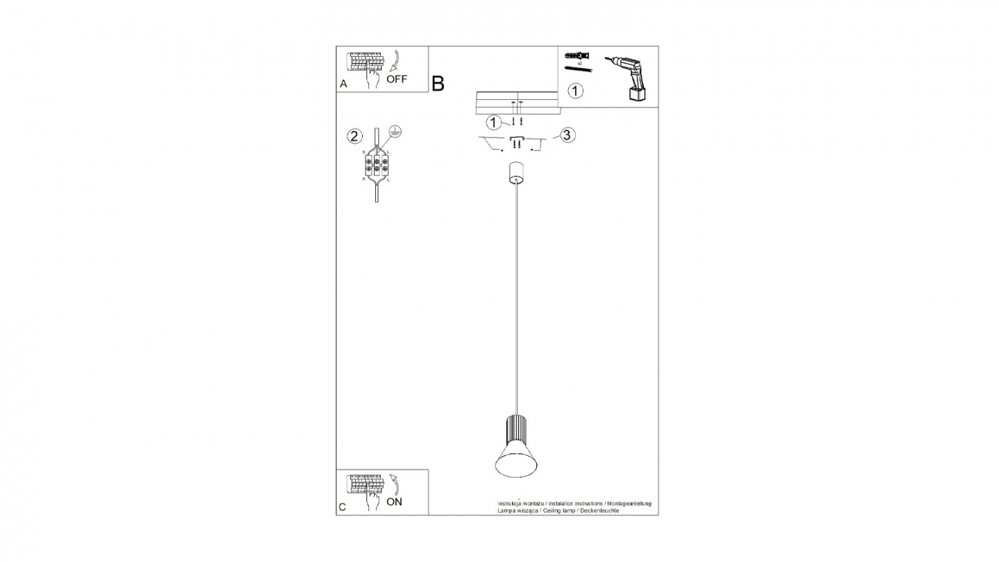 Suspension cannelée beige / vert olive - Estria Suspension cannelée beige / vert olive - Estria