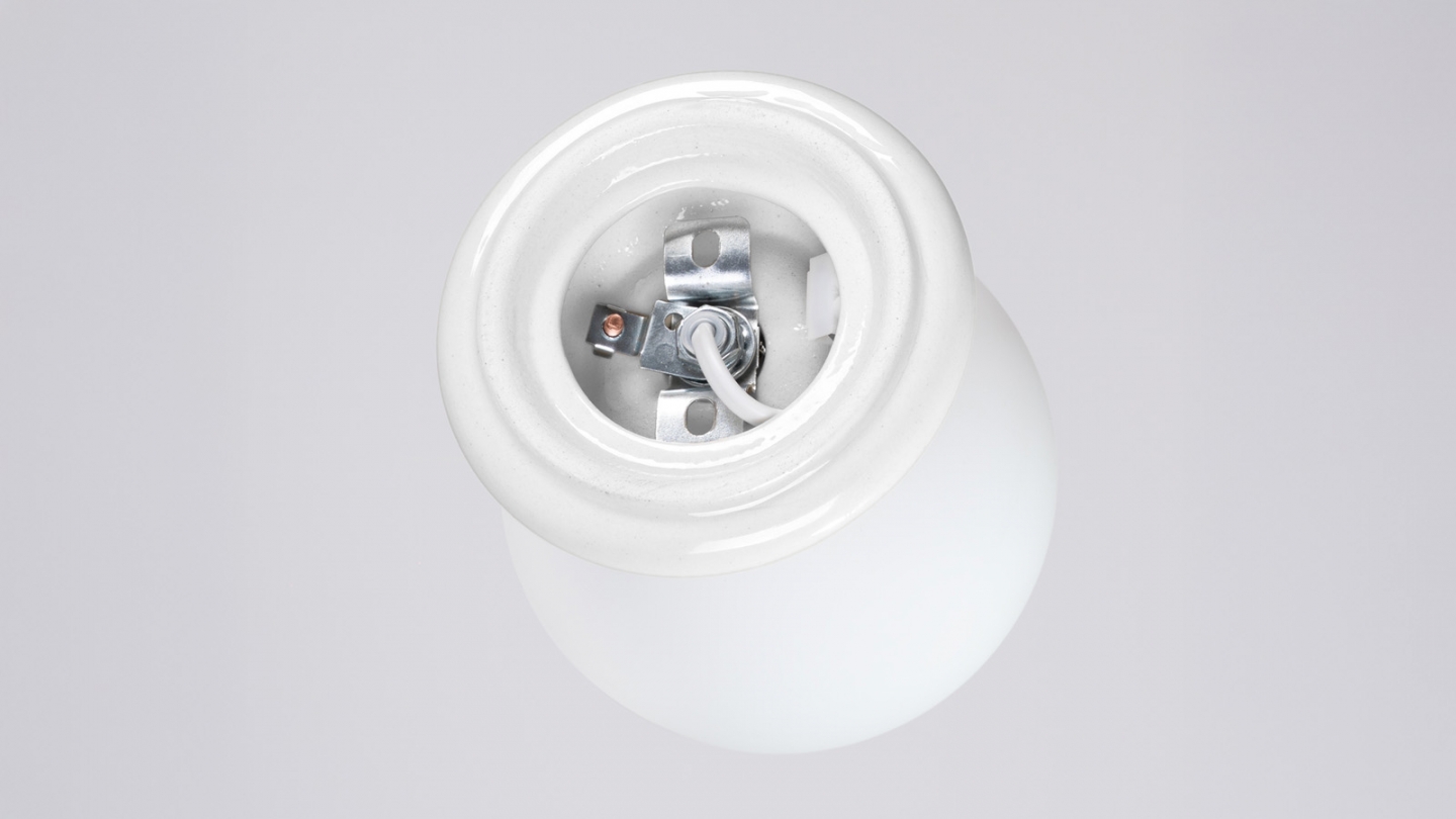 Applique murale en céramique blanche et globe en verre - Zori Applique murale en céramique blanche et globe en verre - Zori