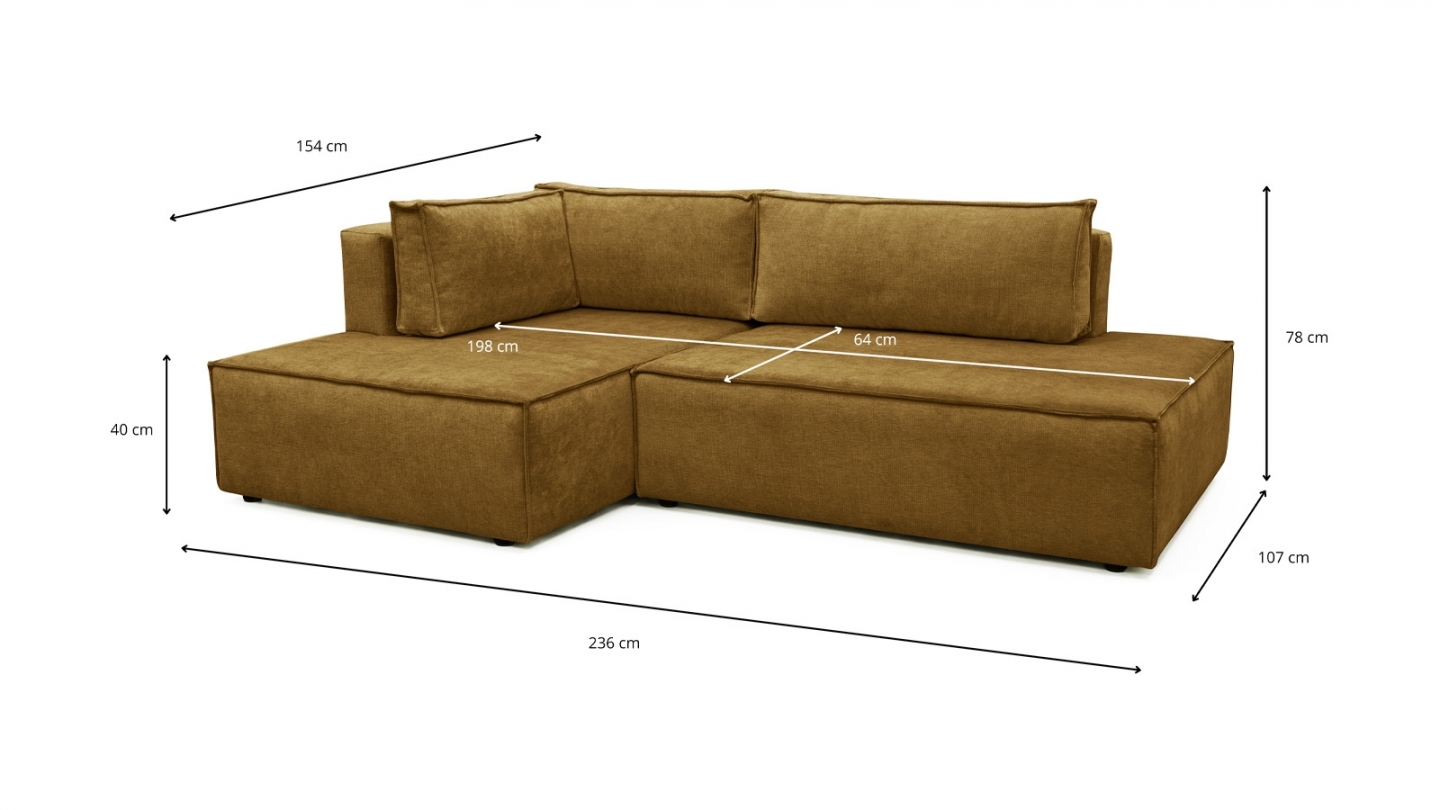 Canapé d'angle à droite convertible 3 places avec coffre en tissu chenille bronze - Barani Canapé d'angle à droite convertible 3 places avec coffre en tissu chenille bronze - Barani