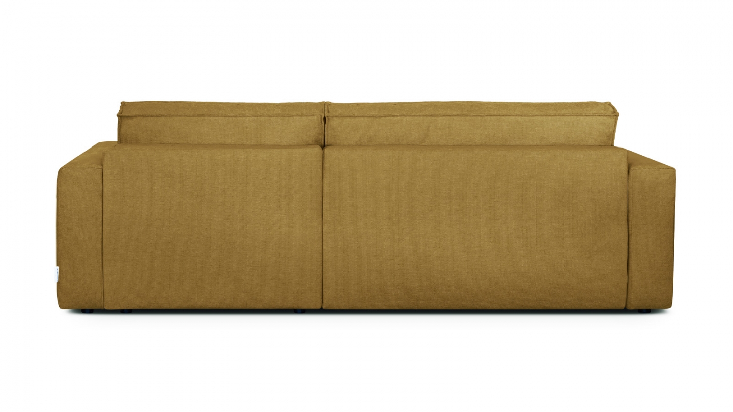 Canapé d'angle convertible réversible 4 places avec coffre de rangement en tissu chenille bronze - Livia Canapé d'angle convertible réversible 4 places avec coffre de rangement en tissu chenille bronze - Livia