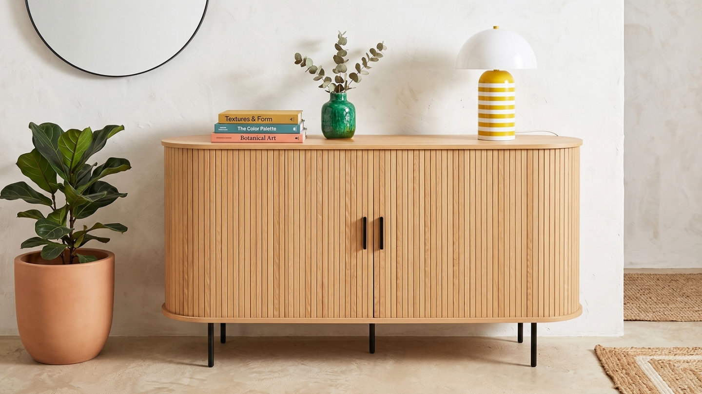 Buffet 2 portes effet Chêne 160 cm - Sora Buffet 2 portes effet Chêne 160 cm - Sora